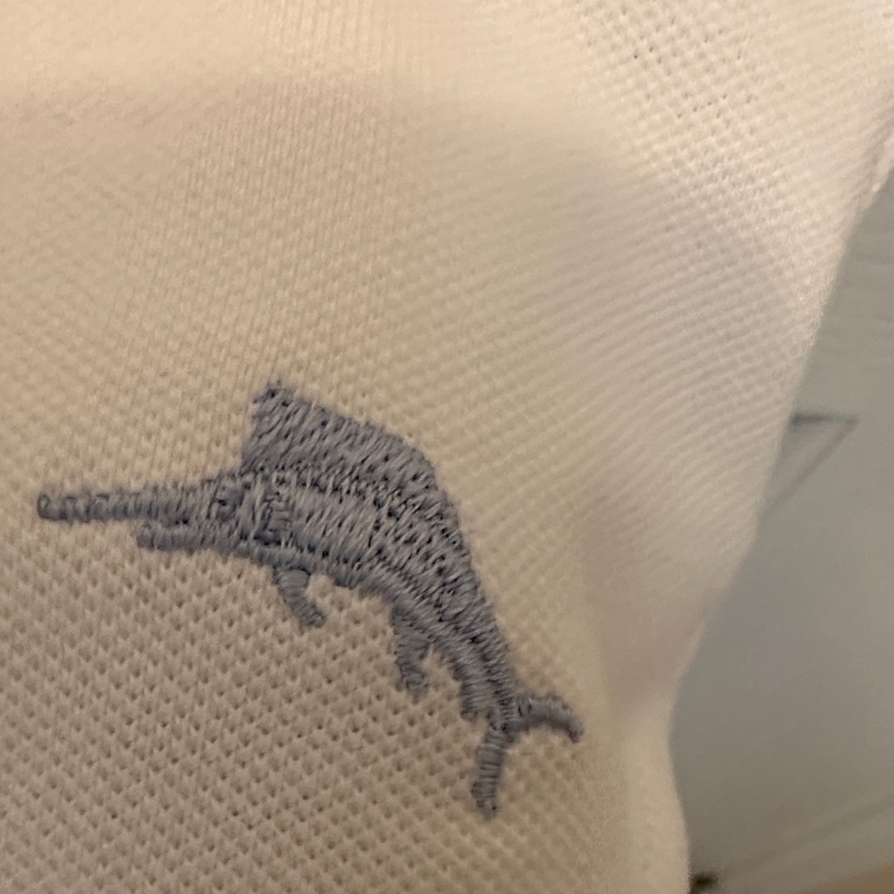 Tommy Bahama White Short-Sleeve Polo Shirt Pima Cotton Blend Size XL - Picture 4 of 6